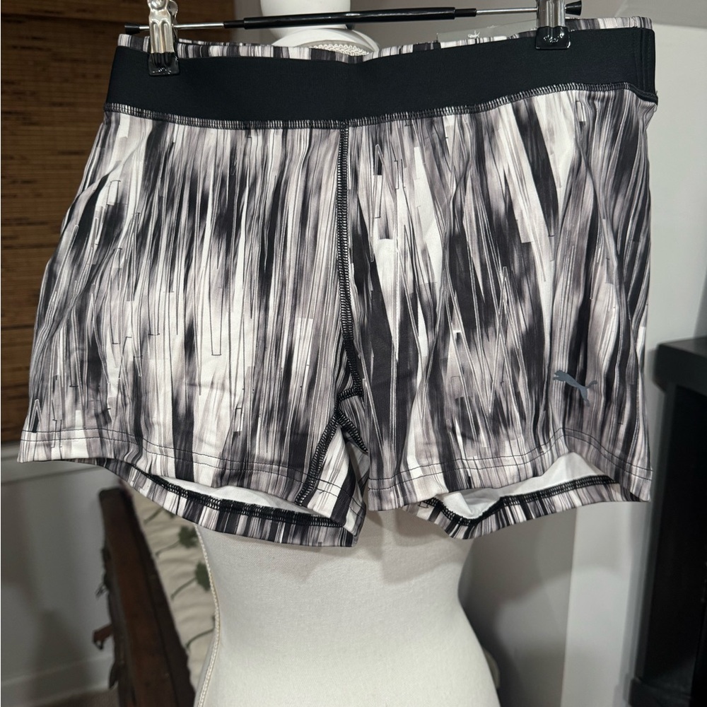 Puma  Black and White Athletic Shorts
